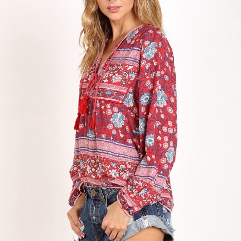 Vintage Spell & The Gypsy Folk Town Blouse Wine S… - image 5